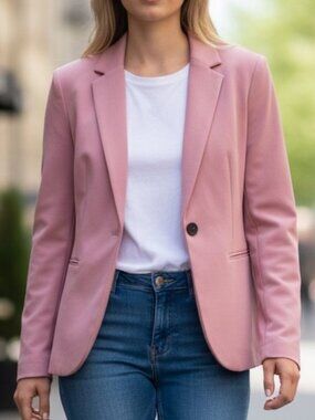 Zara Dusty Pink Single-Button Blazer